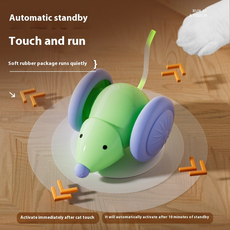 Smart Electric Cat Toy Car – Mouse Teaser with Obstacle Avoidance