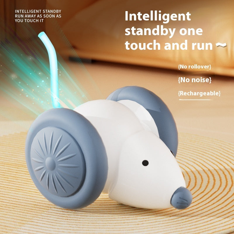 Smart Electric Cat Toy Car – Mouse Teaser with Obstacle Avoidance