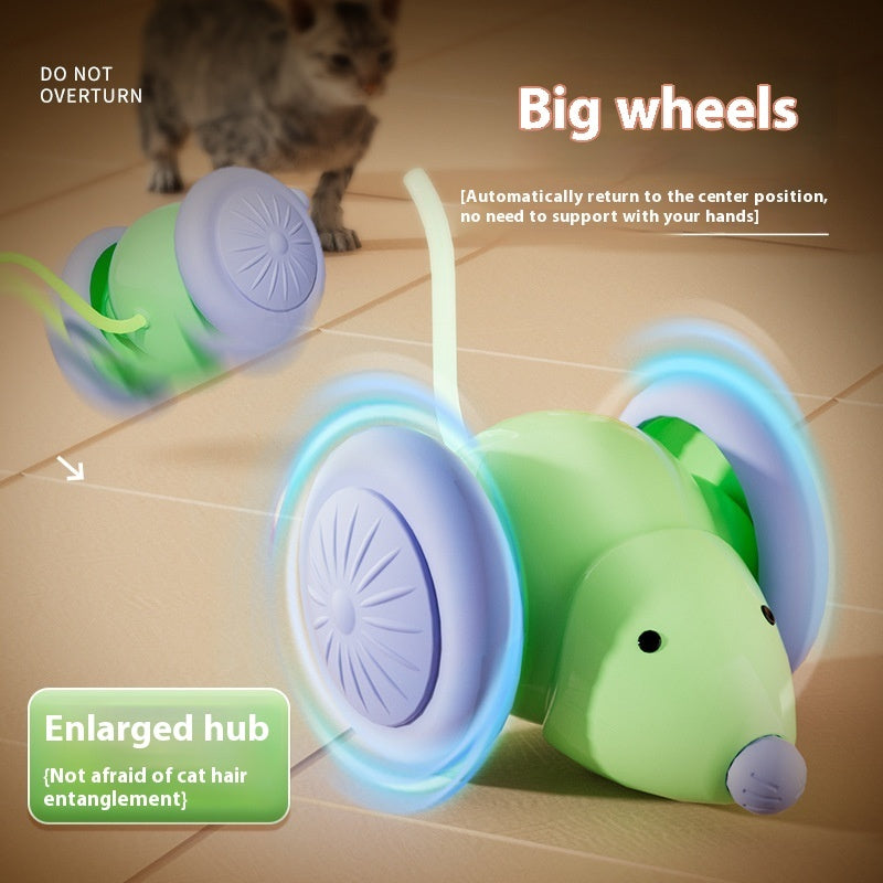 Smart Electric Cat Toy Car – Mouse Teaser with Obstacle Avoidance